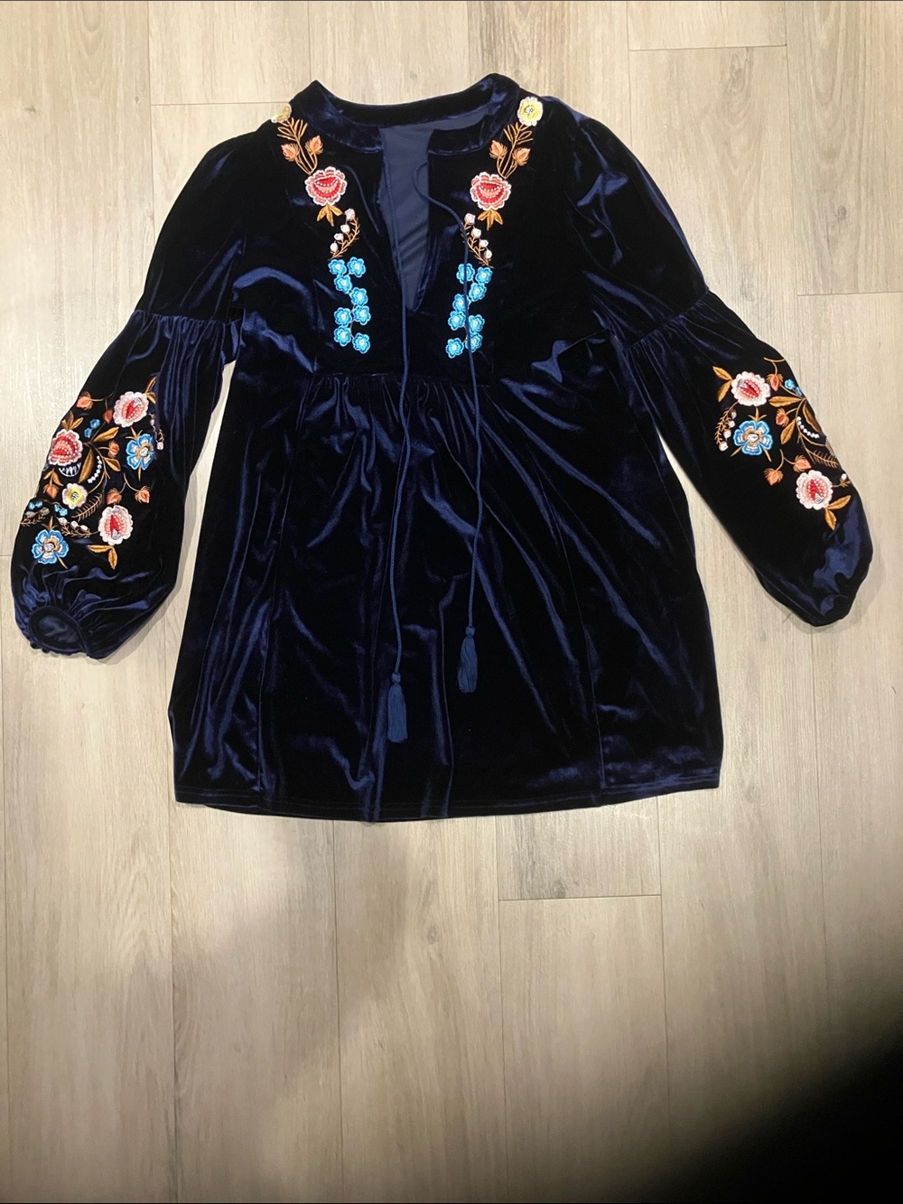 Brand new velvet embroidered dress size medium